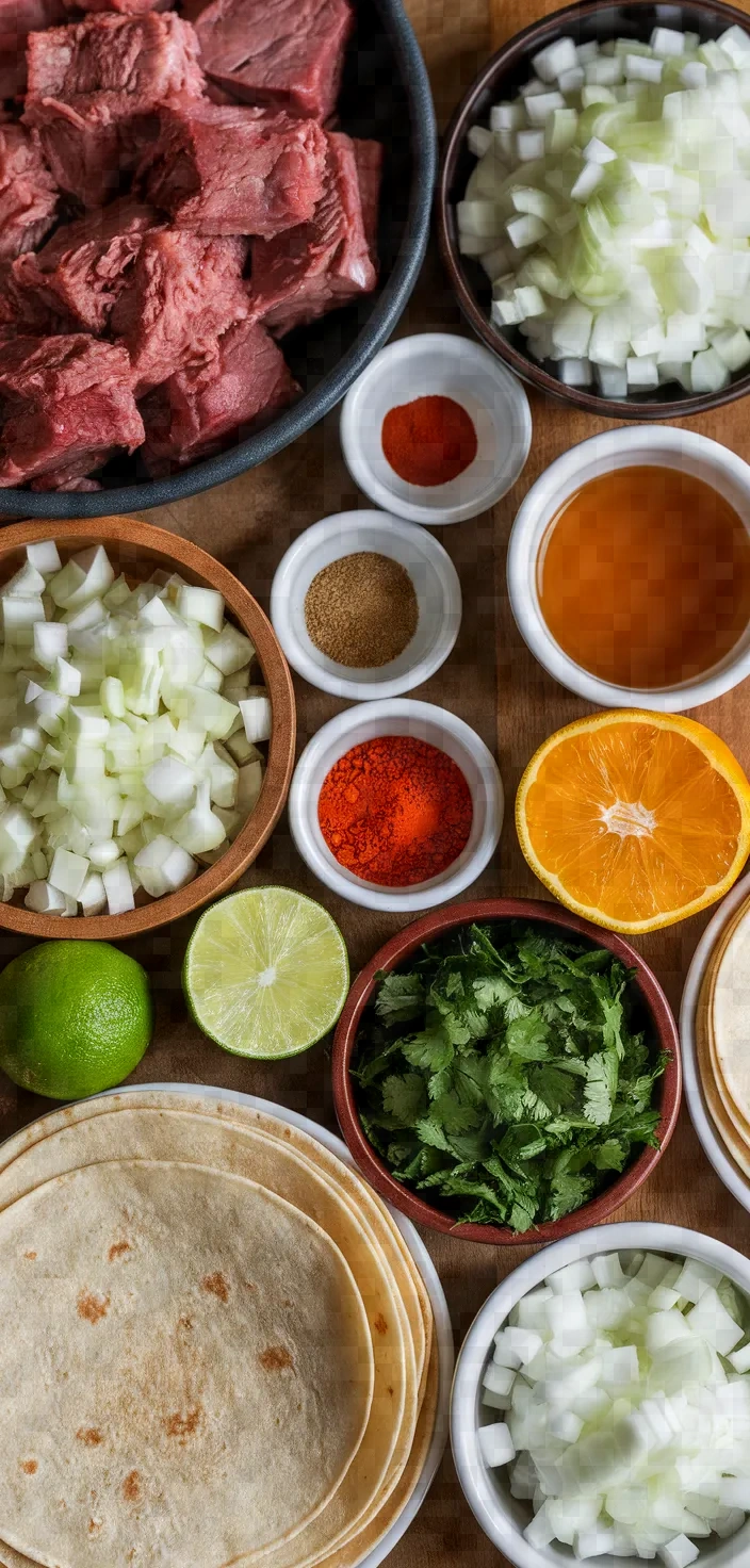 Ingredients photo for Beef Carnitas Tacos Recipe