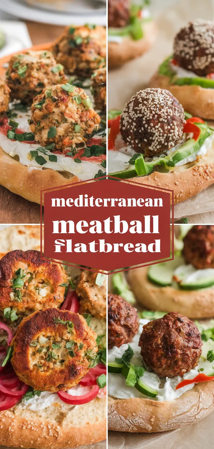 Ingredients photo for Mediterranean Meatball Flatbread Recipe