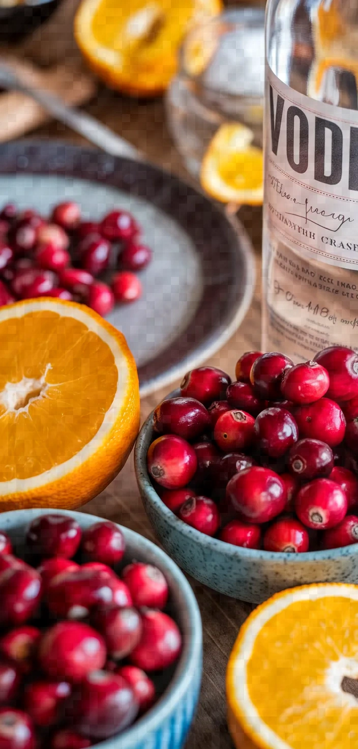 Ingredients photo for Cranberry Orange Vodka Recipe