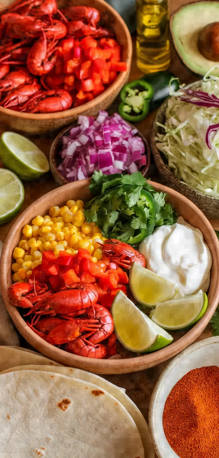 Ingredients photo for Crawfish Boil Tacos Recipe