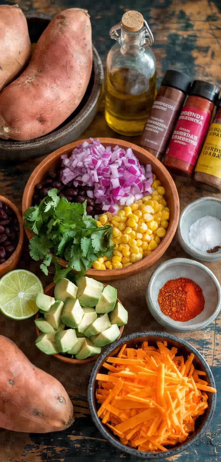 Ingredients photo for Frugal Feasts Easy Southwest Stuffed Sweet Potatoes Recipe