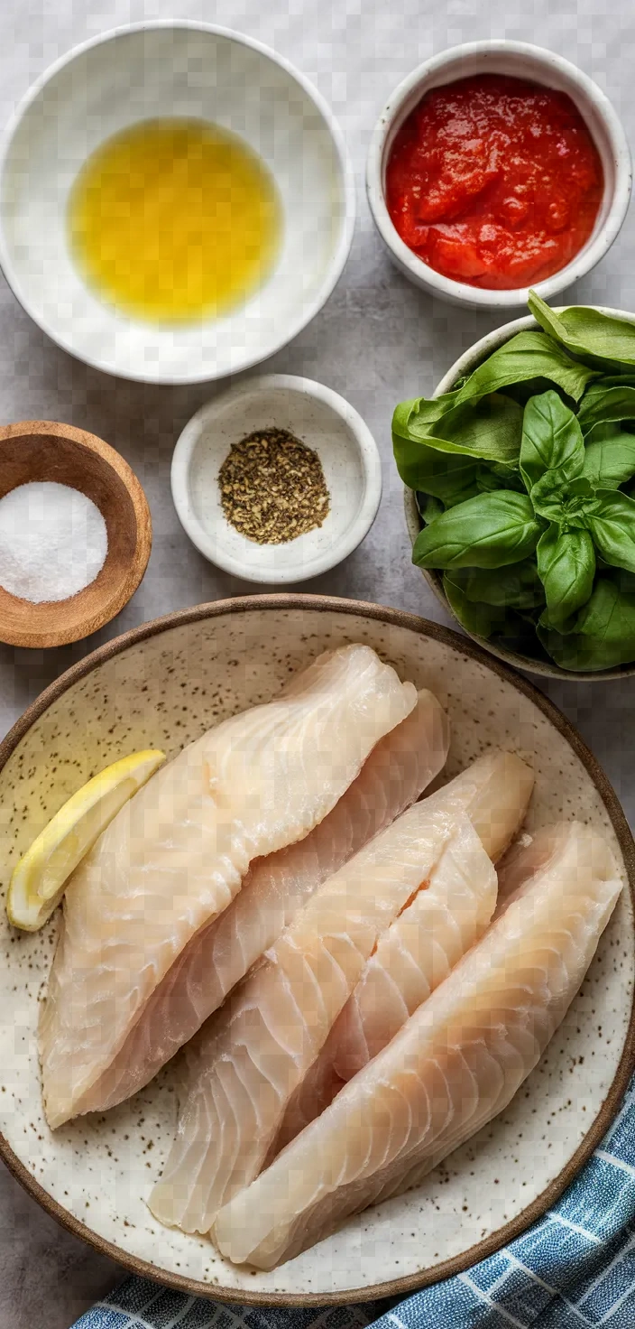 Ingredients photo for Haddock In Tomato Basil Sauce Recipe