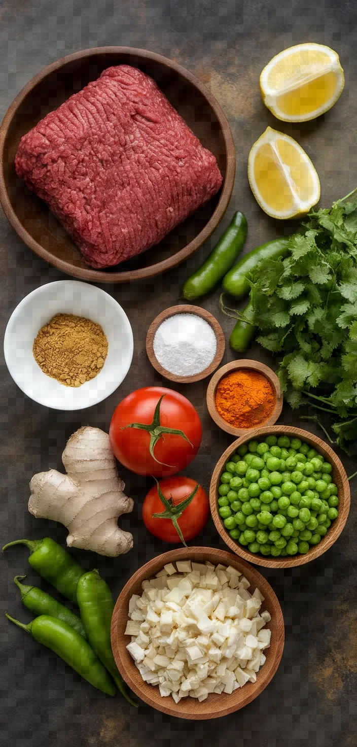 Ingredients photo for Keema Matar Recipe