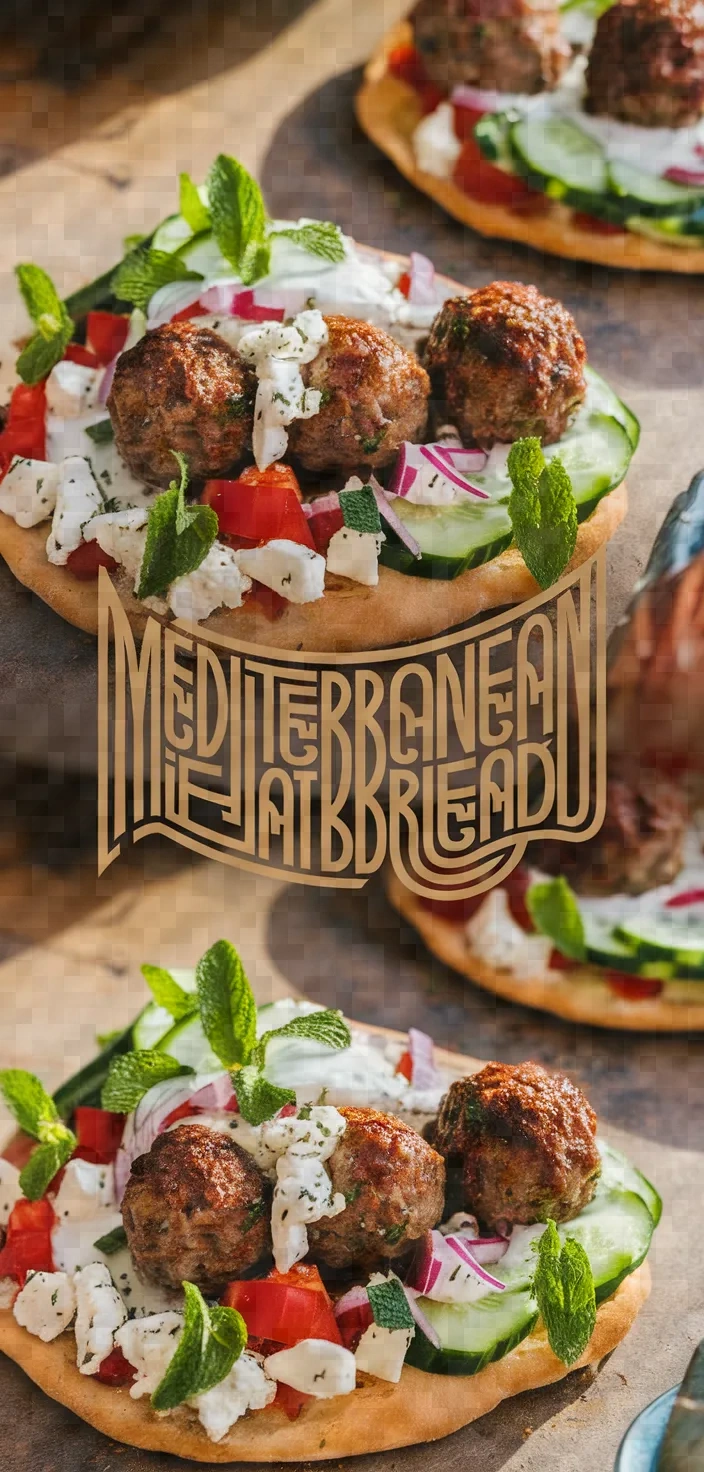 Mediterranean Meatball Flatbread Recipe