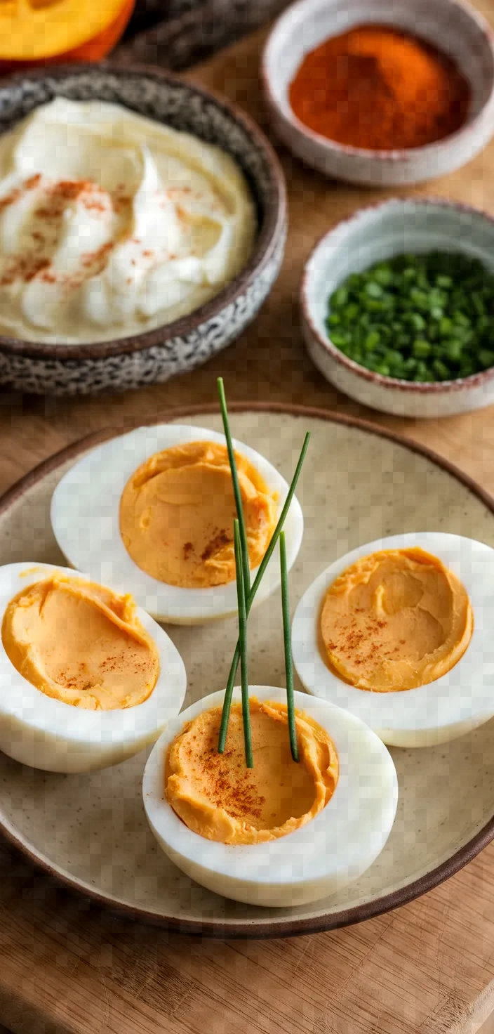 Ingredients photo for Spicy Pumpkin Deviled Eggs Recipe