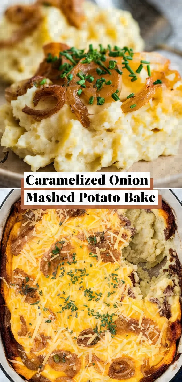 Cheesy Caramelized Onion Mashed Potato Bake Recipe