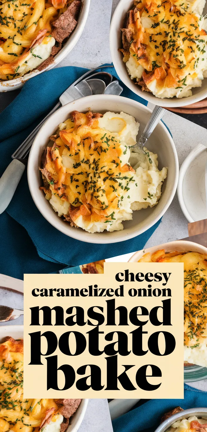 A photo of Cheesy Caramelized Onion Mashed Potato Bake Recipe