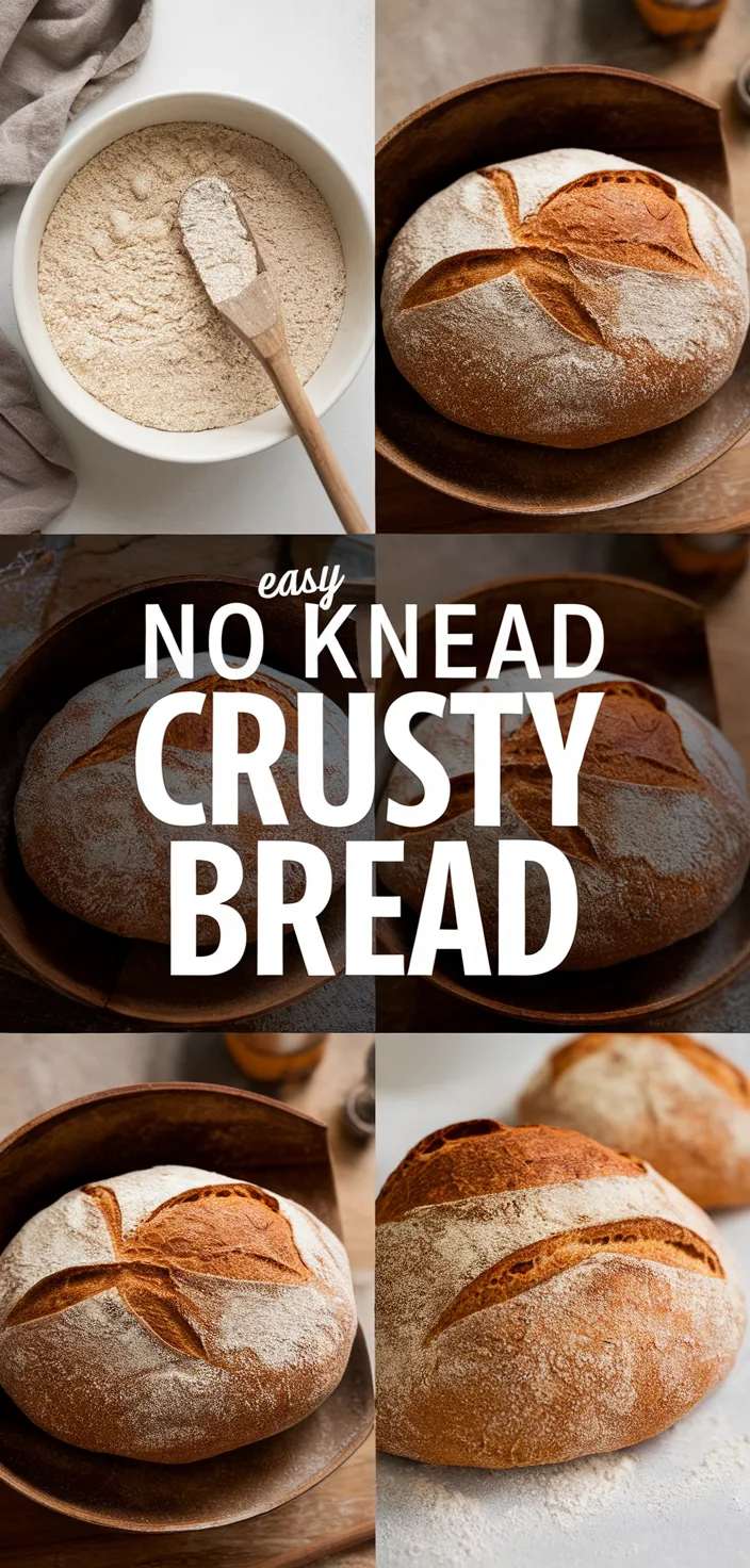 A photo of Easy No Knead Crusty Bread Recipe