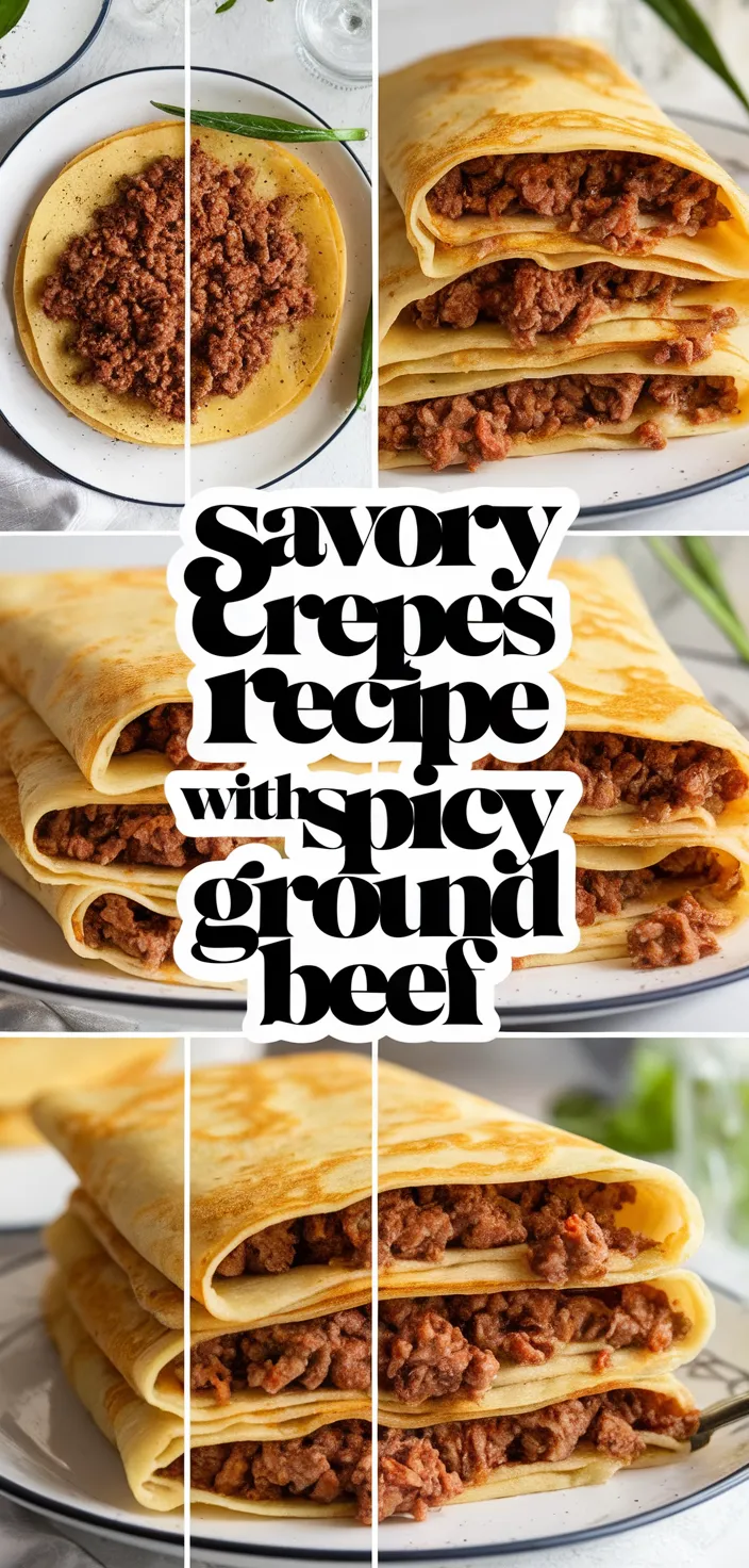 A photo of Savory Crepes Recipe With Spicy Ground Beef