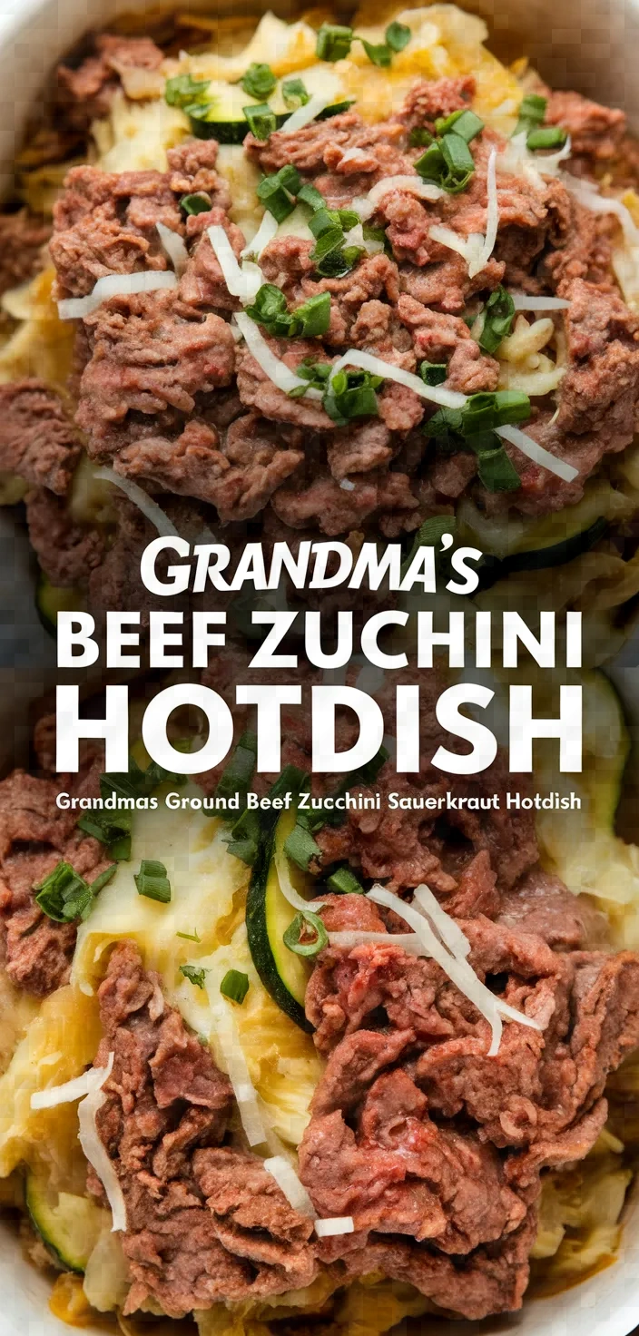 Grandmas Ground Beef Zucchini Sauerkraut Hotdish Recipe