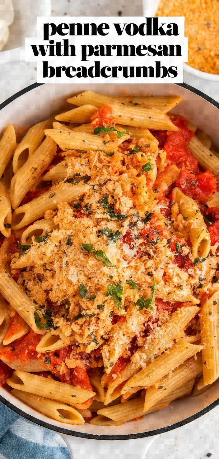 Penne Alla Vodka With Parmesan Herb Breadcrumbs Recipe