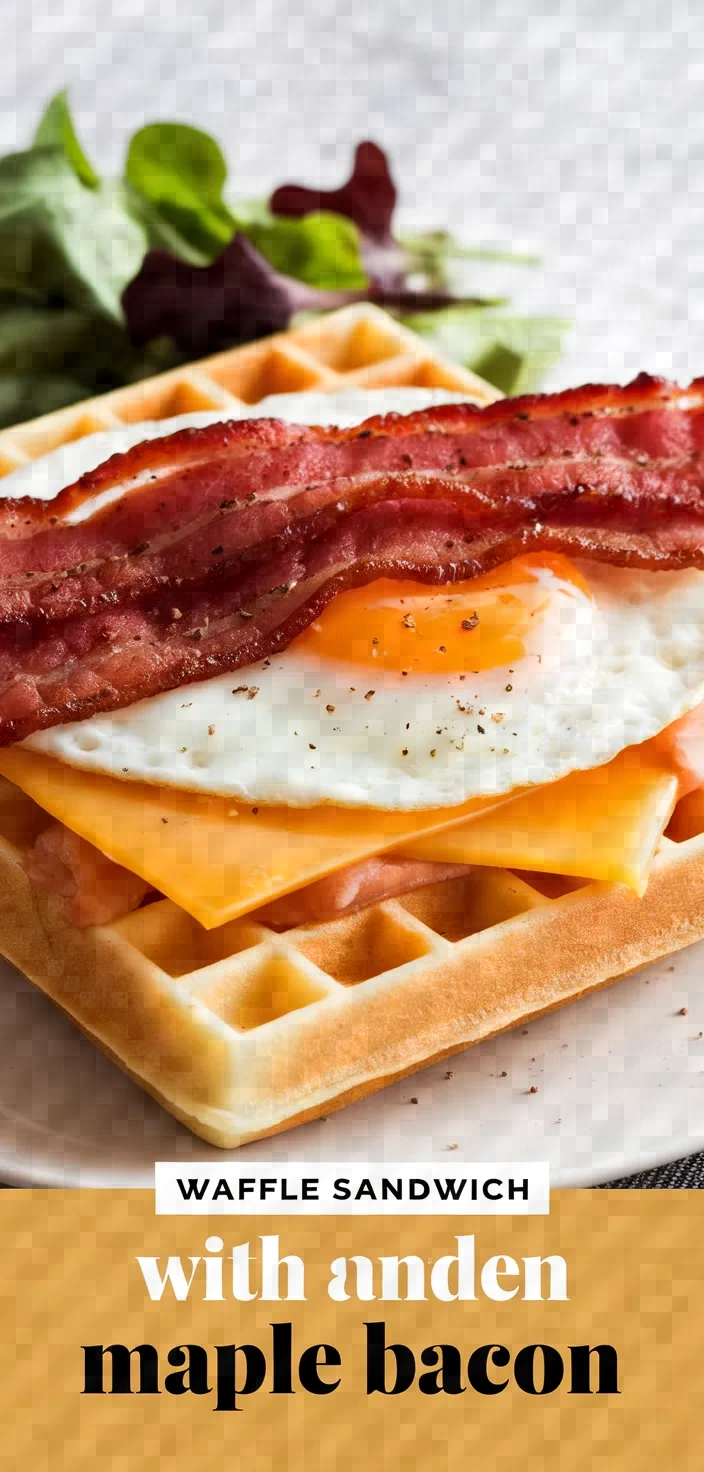 Waffle Breakfast Sandwich With Peppered Maple Bacon Recipe