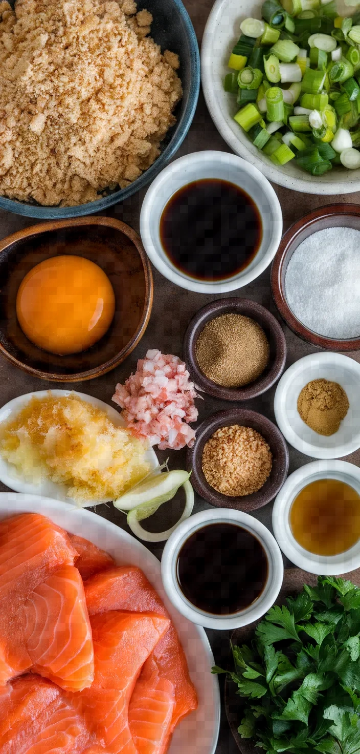 Ingredients photo for Bourbon Glazed Salmon Meatballs Recipe