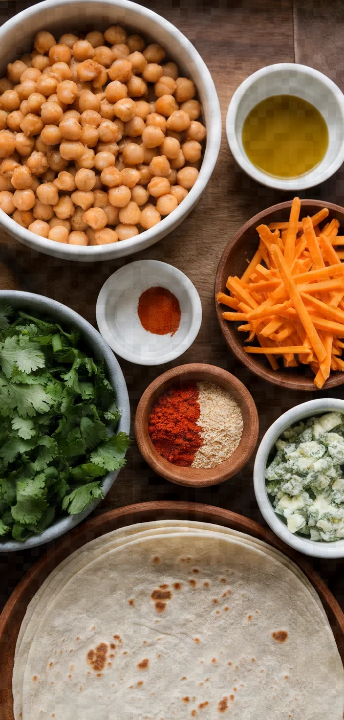 Ingredients photo for Buffalo Chickpea Quesadilla Recipe