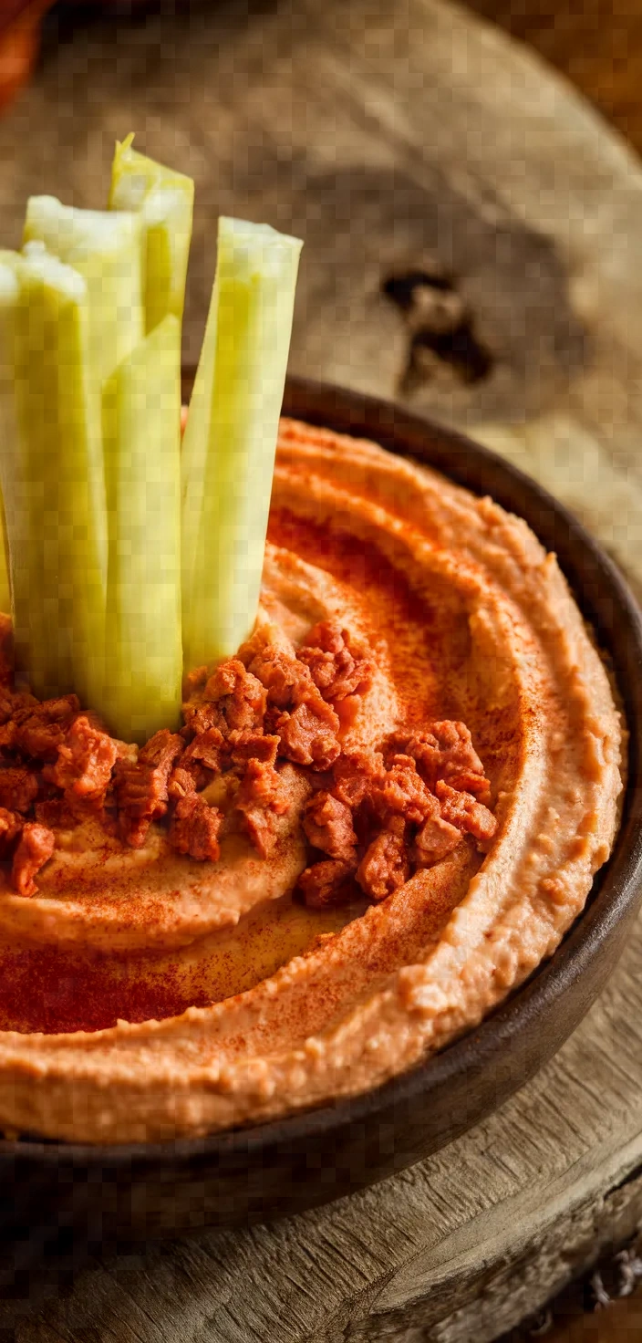 Buffalo Ranch Hummus With Pickled Celery Recipe