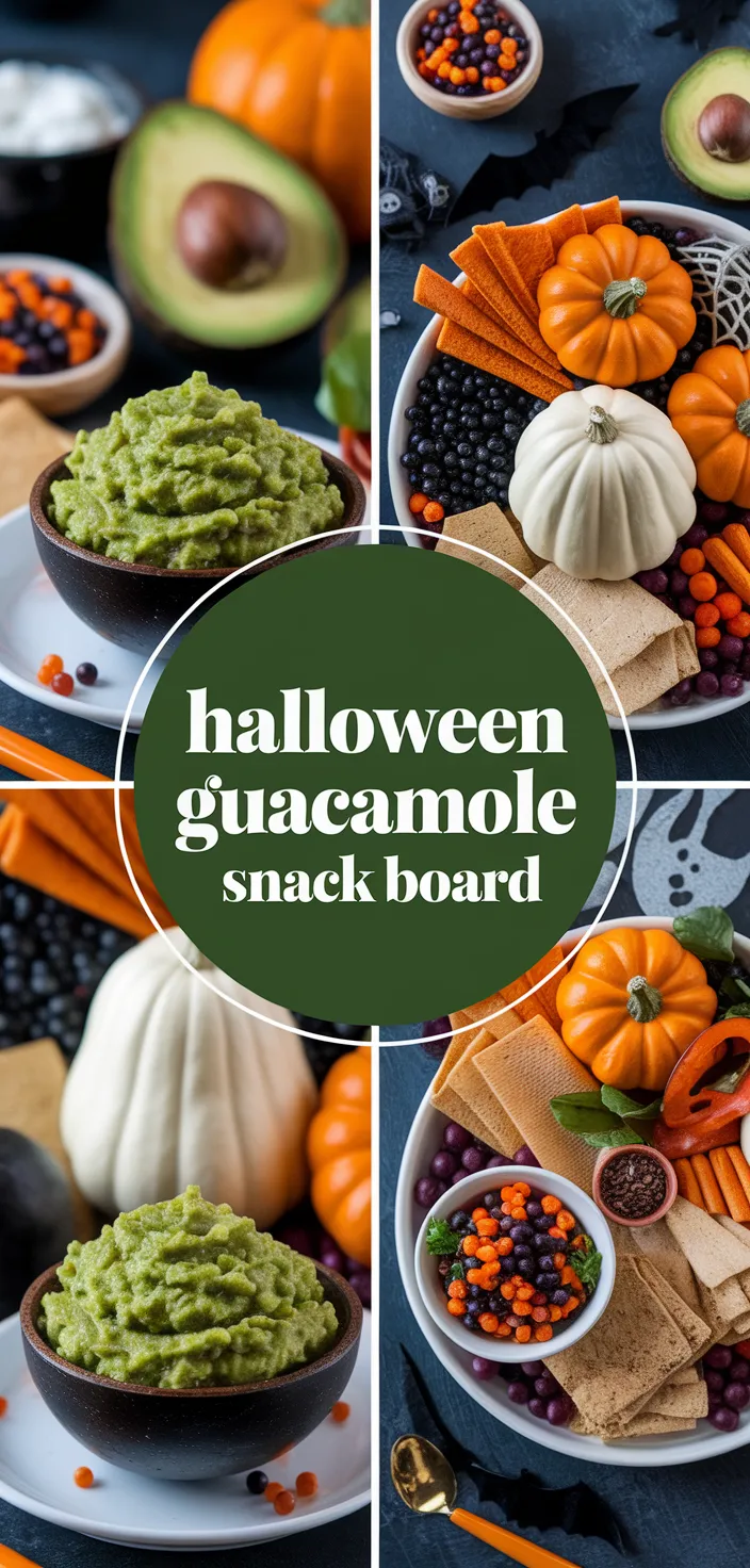 A photo of Halloween Inspired Guacamole Snack Board Recipe