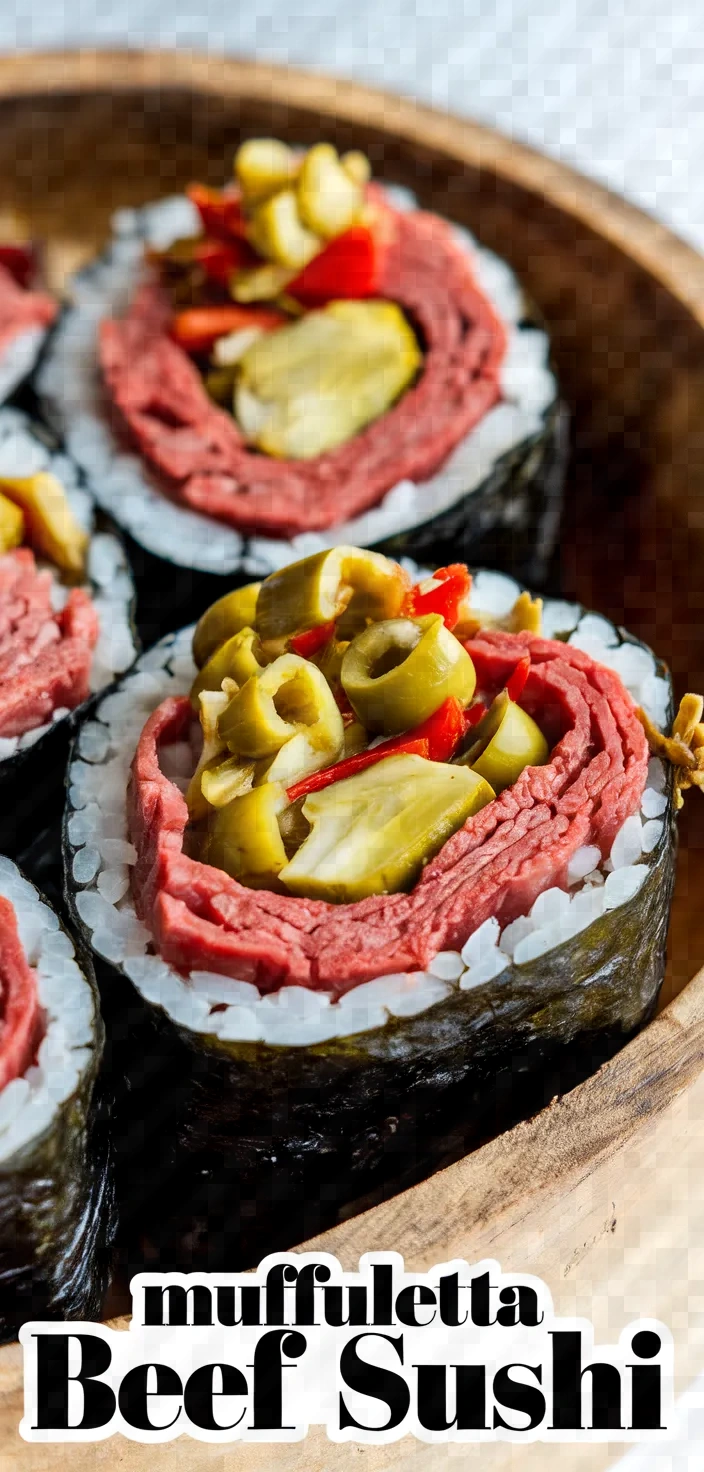 Muffuletta Beef Sushi Recipe