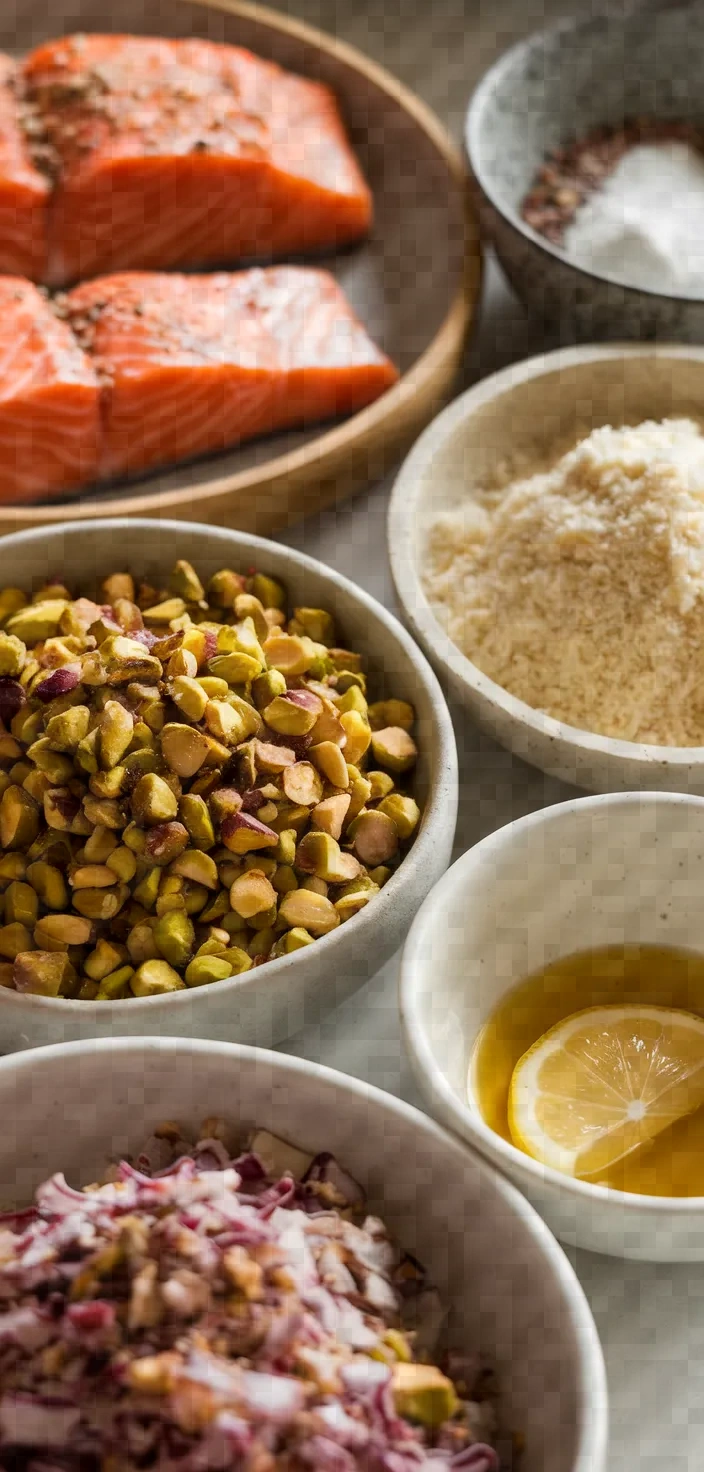 Ingredients photo for Pistachio Crusted Salmon Recipe