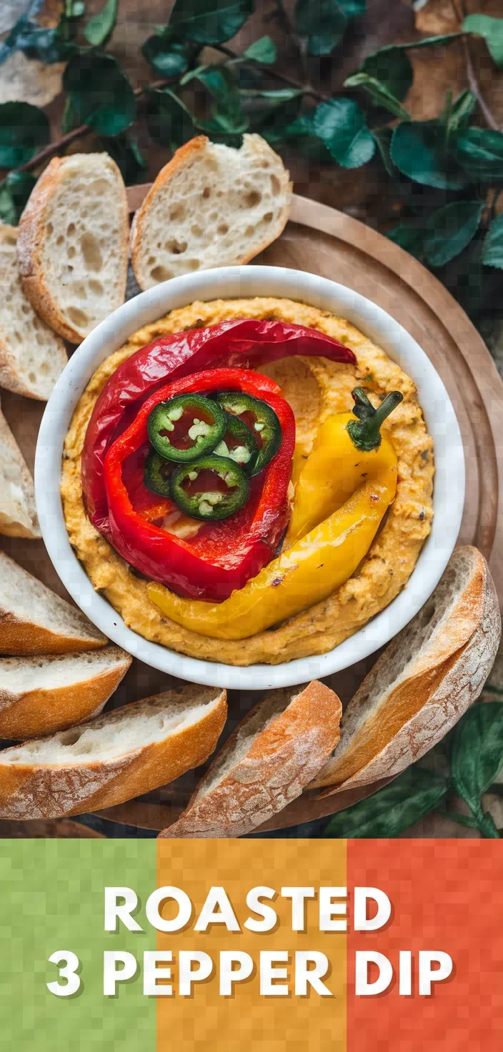 Roasted 3 Pepper Veggie Dip Recipe