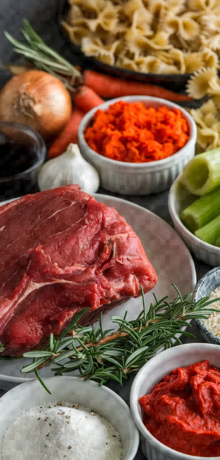 Ingredients photo for Shredded Venison Ragu Slow Cooker Option Recipe