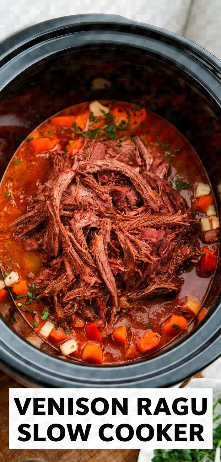 Shredded Venison Ragu Slow Cooker Option Recipe