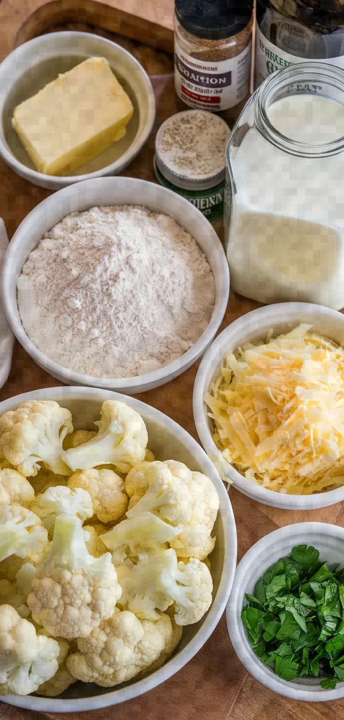 Ingredients photo for Creamy Swiss Cheese Cauliflower Recipe
