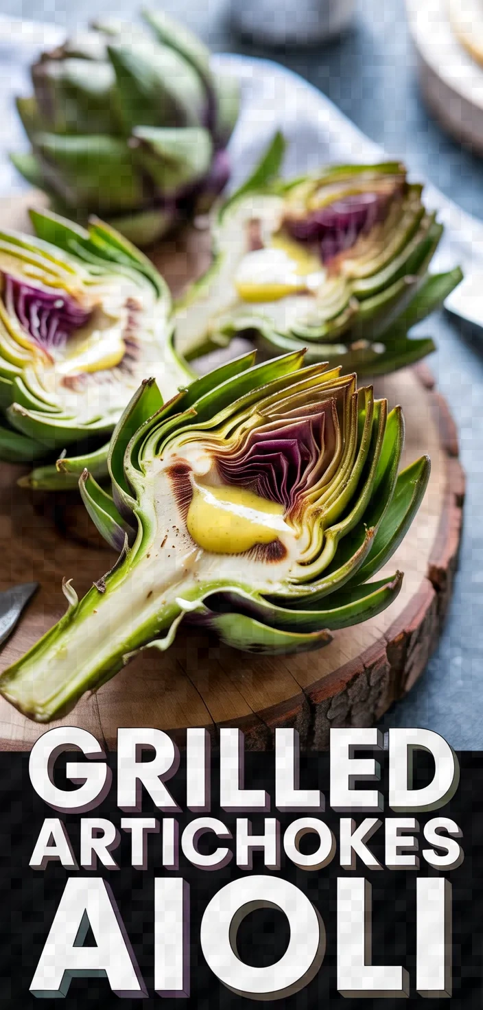 A photo of Grilled Artichokes With Spicy Lemon Aioli Recipe