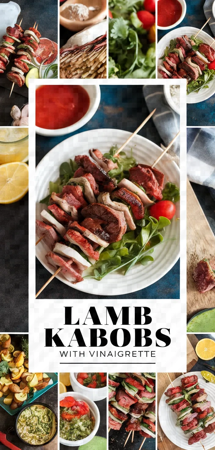 A photo of Lamb Kabobs With Arugula And Creamy Lemon Vinaigrette Recipe
