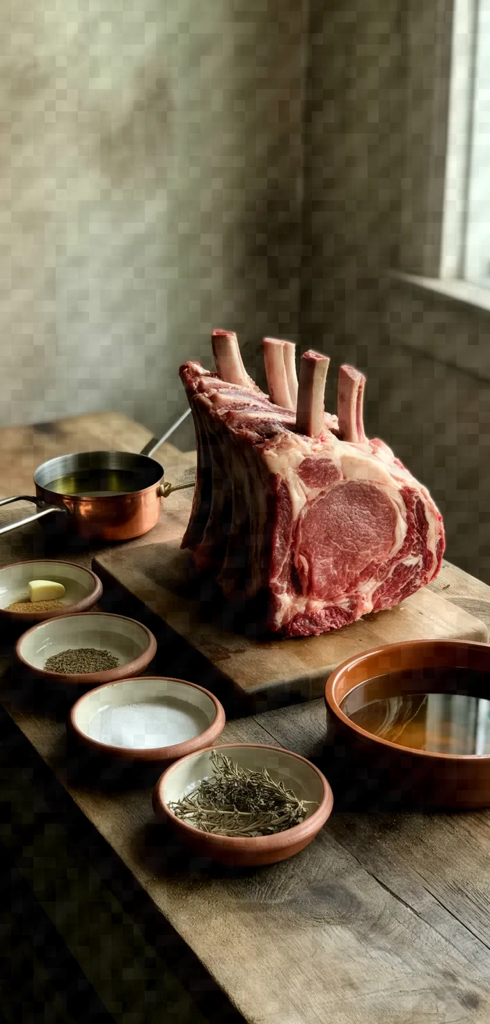 Ingredients photo for Cooking A Four Rib Prime Rib Roast Recipe