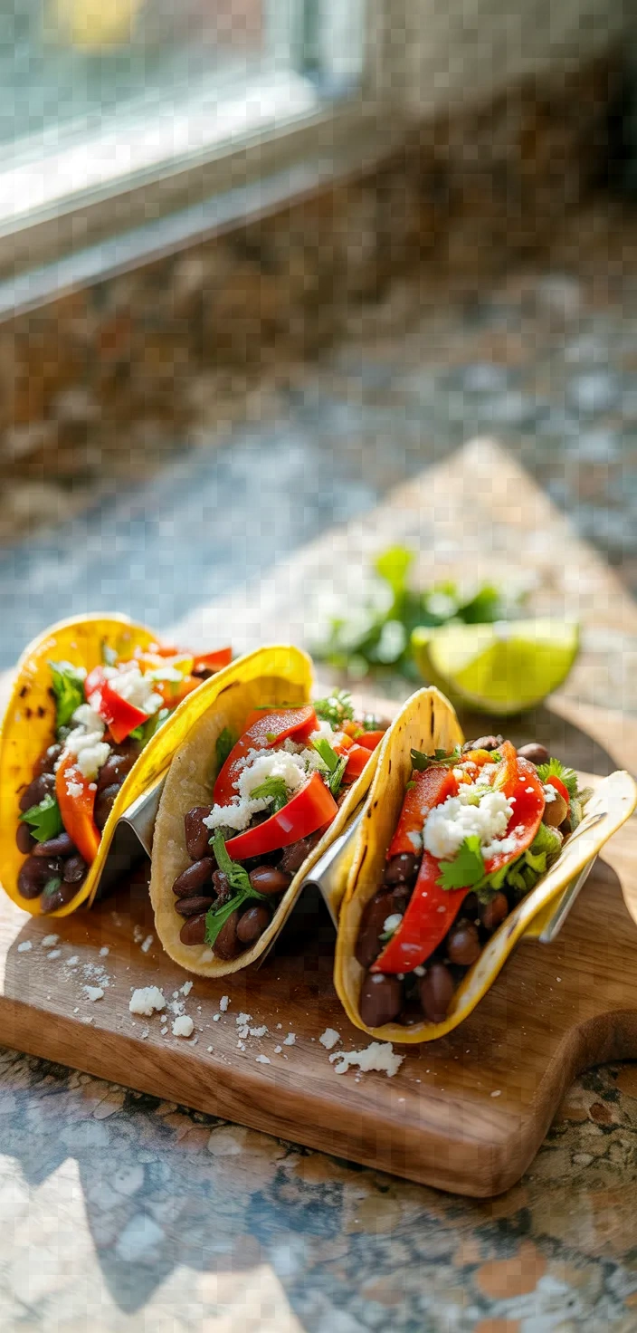 Roasted Bell Pepper Black Bean Tacos Recipe