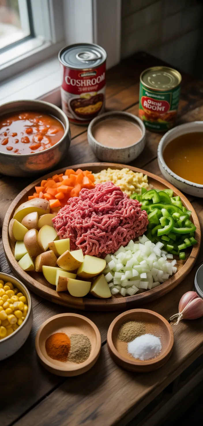 Ingredients photo for Slow Cooker Cowboy Casserole Recipe